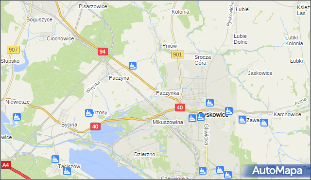 mapa Paczynka, Paczynka na mapie Targeo