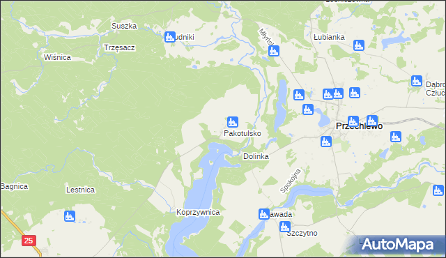 mapa Pakotulsko, Pakotulsko na mapie Targeo