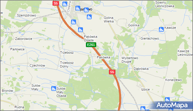 mapa Pakówka, Pakówka na mapie Targeo