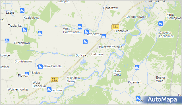 mapa Palczew, Palczew na mapie Targeo