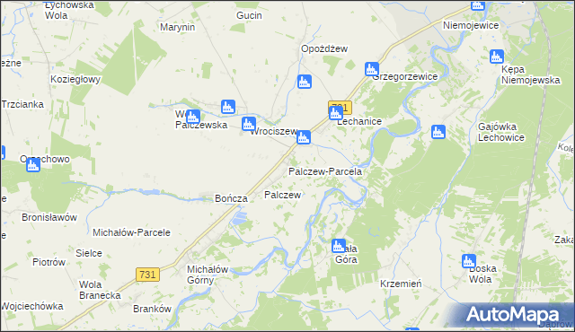 mapa Palczew-Parcela, Palczew-Parcela na mapie Targeo