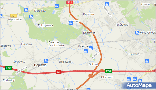 mapa Palędzie, Palędzie na mapie Targeo