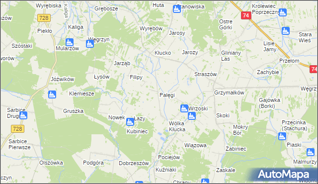 mapa Pałęgi, Pałęgi na mapie Targeo