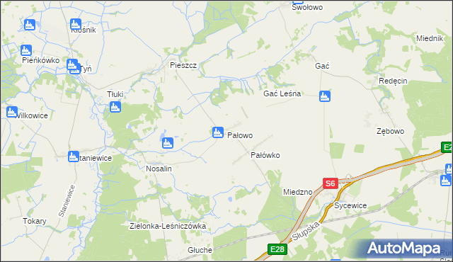 mapa Pałowo, Pałowo na mapie Targeo