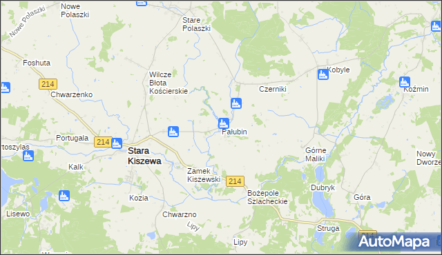 mapa Pałubin, Pałubin na mapie Targeo