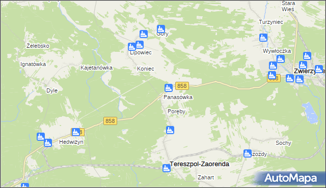 mapa Panasówka, Panasówka na mapie Targeo