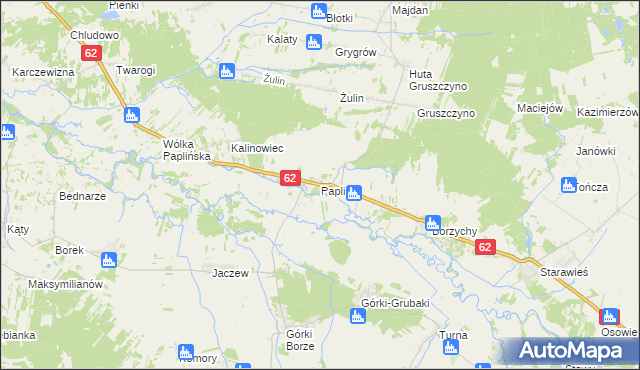 mapa Paplin gmina Korytnica, Paplin gmina Korytnica na mapie Targeo