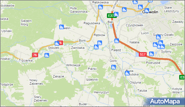 mapa Parcele-Rębków, Parcele-Rębków na mapie Targeo