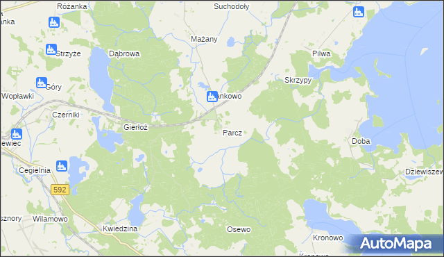 mapa Parcz, Parcz na mapie Targeo