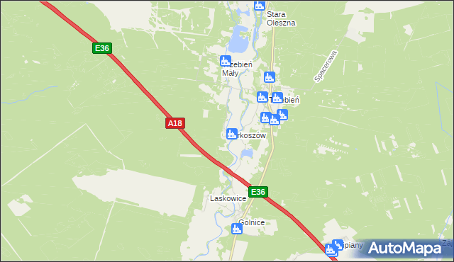 mapa Parkoszów, Parkoszów na mapie Targeo