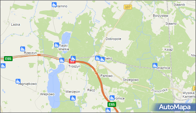 mapa Parłówko, Parłówko na mapie Targeo