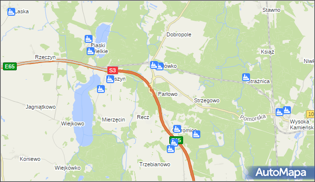 mapa Parłowo, Parłowo na mapie Targeo