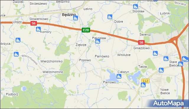 mapa Parnówko, Parnówko na mapie Targeo