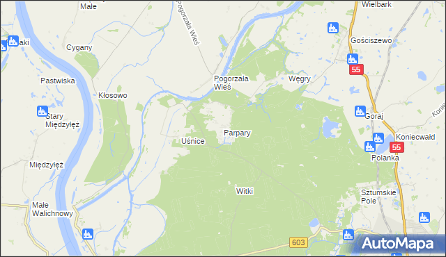 mapa Parpary, Parpary na mapie Targeo