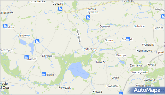 mapa Partęczyny, Partęczyny na mapie Targeo