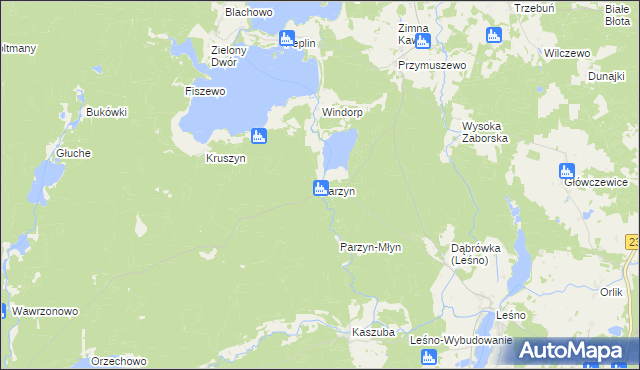 mapa Parzyn, Parzyn na mapie Targeo