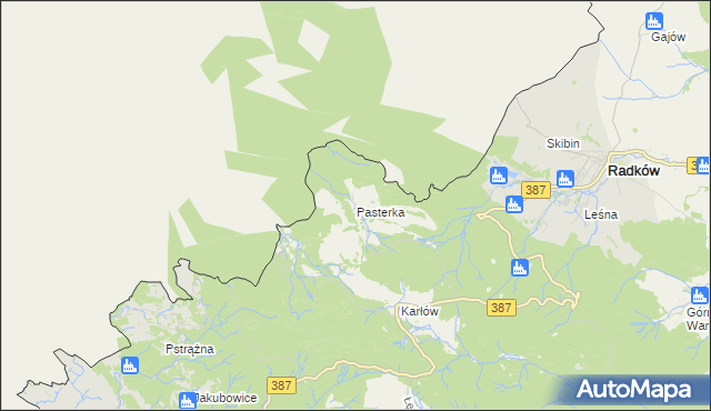 mapa Pasterka, Pasterka na mapie Targeo