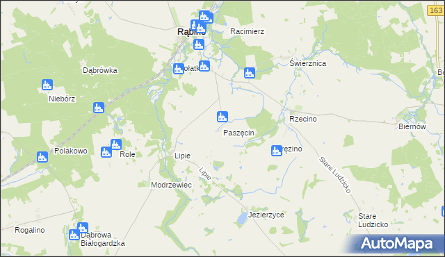 mapa Paszęcin, Paszęcin na mapie Targeo