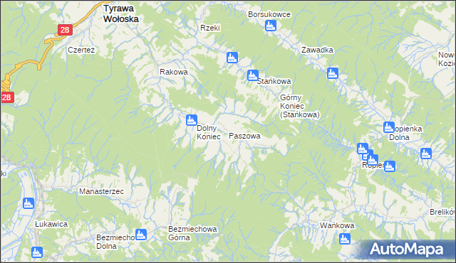 mapa Paszowa, Paszowa na mapie Targeo