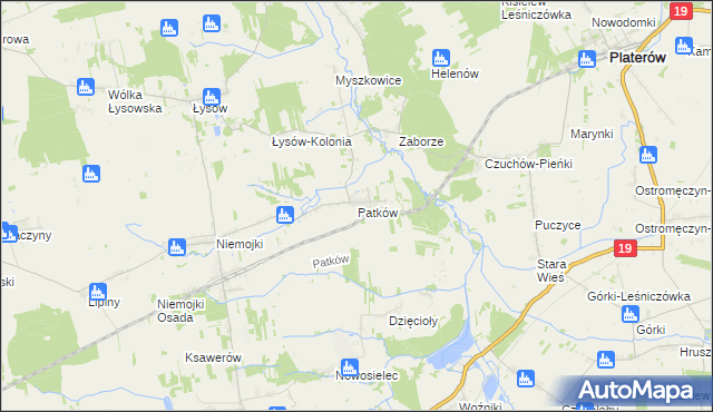 mapa Patków gmina Łosice, Patków gmina Łosice na mapie Targeo