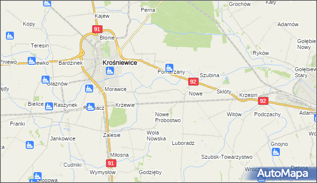 mapa Pawlikowice gmina Krośniewice, Pawlikowice gmina Krośniewice na mapie Targeo