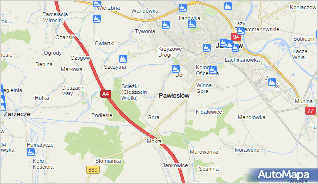 mapa Pawłosiów, Pawłosiów na mapie Targeo