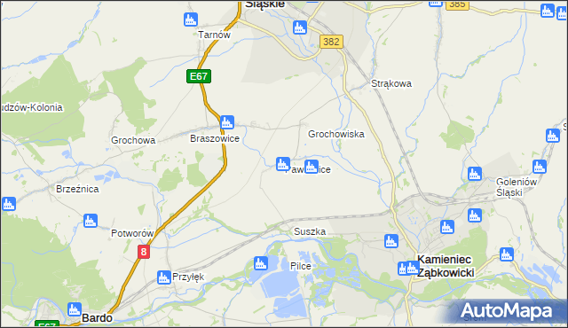 mapa Pawłowice gmina Ząbkowice Śląskie, Pawłowice gmina Ząbkowice Śląskie na mapie Targeo