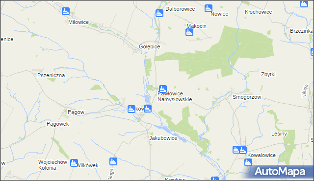 mapa Pawłowice Namysłowskie, Pawłowice Namysłowskie na mapie Targeo