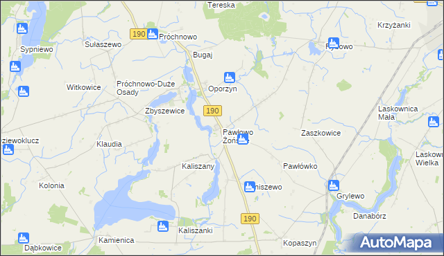 mapa Pawłowo Żońskie, Pawłowo Żońskie na mapie Targeo