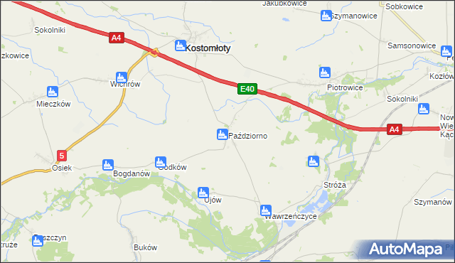 mapa Paździorno, Paździorno na mapie Targeo