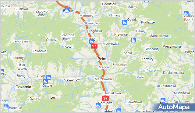 mapa Pcim, Pcim na mapie Targeo