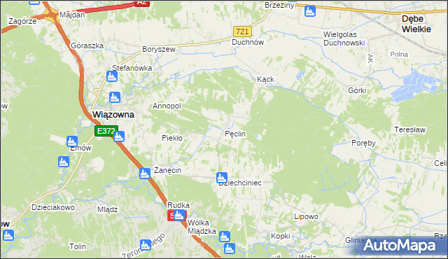 mapa Pęclin, Pęclin na mapie Targeo