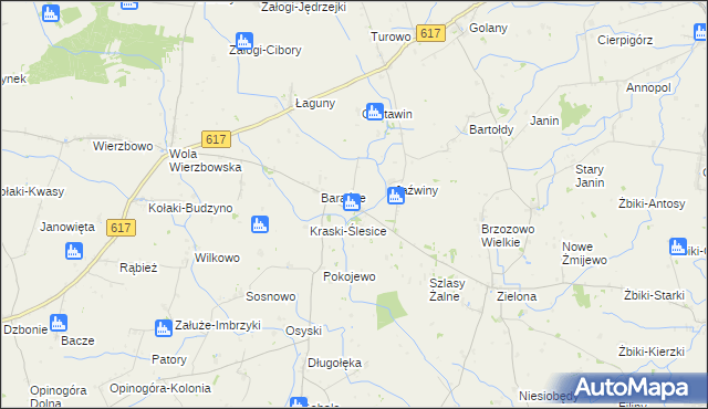 mapa Pęczki-Kozłowo, Pęczki-Kozłowo na mapie Targeo