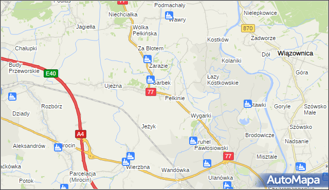 mapa Pełkinie, Pełkinie na mapie Targeo