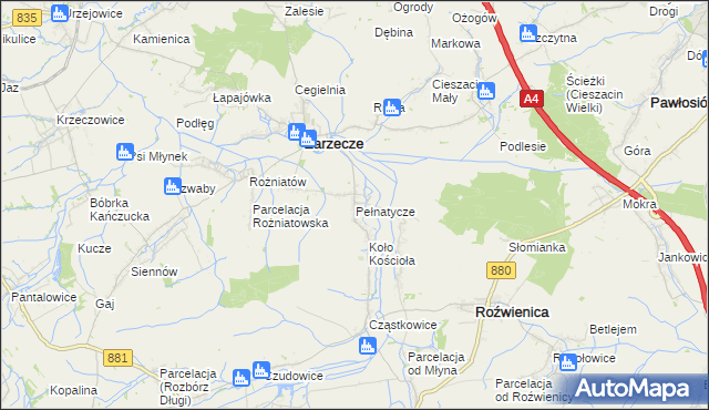 mapa Pełnatycze, Pełnatycze na mapie Targeo