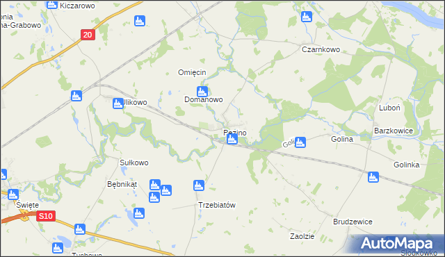 mapa Pęzino, Pęzino na mapie Targeo