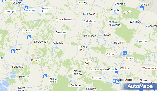 mapa Piasek Mały, Piasek Mały na mapie Targeo