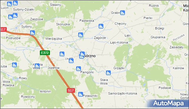 mapa Piaski gmina Górzno, Piaski gmina Górzno na mapie Targeo