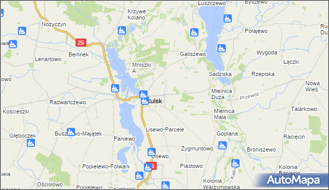 mapa Piaski gmina Skulsk, Piaski gmina Skulsk na mapie Targeo