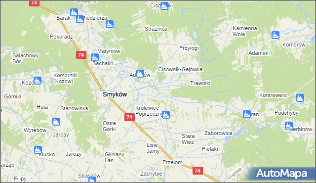 mapa Piaski Królewieckie, Piaski Królewieckie na mapie Targeo