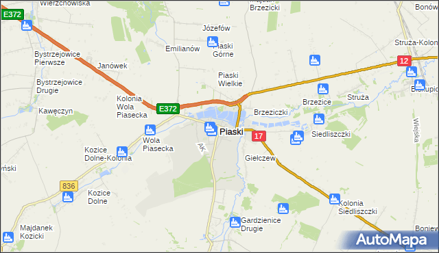 mapa Piaski powiat świdnicki, Piaski powiat świdnicki na mapie Targeo