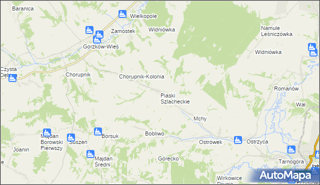 mapa Piaski Szlacheckie, Piaski Szlacheckie na mapie Targeo