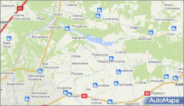 mapa Piaszczyce, Piaszczyce na mapie Targeo