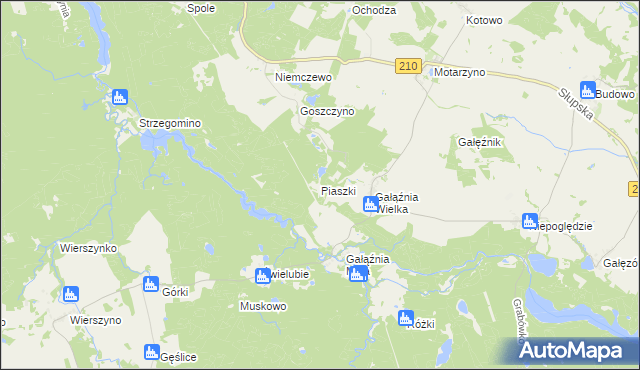 mapa Piaszki, Piaszki na mapie Targeo
