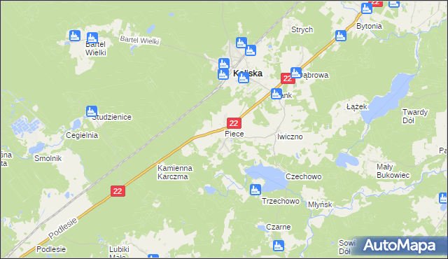 mapa Piece gmina Kaliska, Piece gmina Kaliska na mapie Targeo