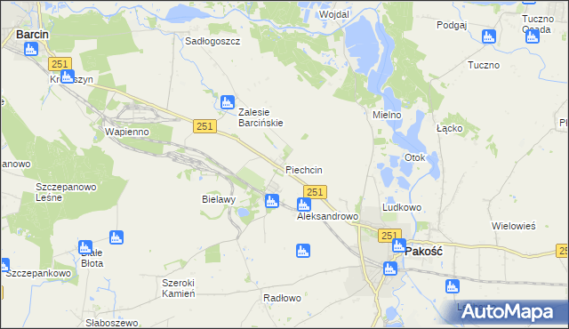 mapa Piechcin, Piechcin na mapie Targeo