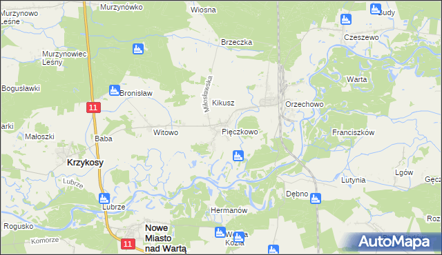 mapa Pięczkowo, Pięczkowo na mapie Targeo