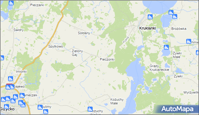 mapa Pieczonki, Pieczonki na mapie Targeo