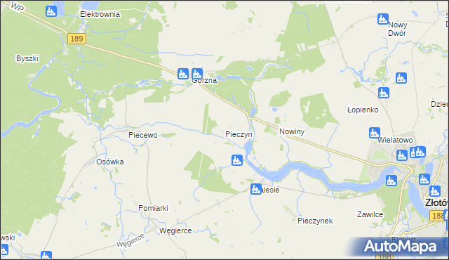 mapa Pieczyn, Pieczyn na mapie Targeo