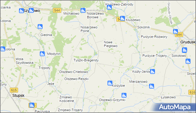 mapa Piegłowo-Wieś, Piegłowo-Wieś na mapie Targeo